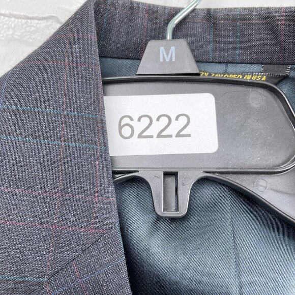 Palm Beach Christian St John Blazer Men 42 Gray‎ Blue Multi Plaid Jacket USA VTG - Picture 16 of 16